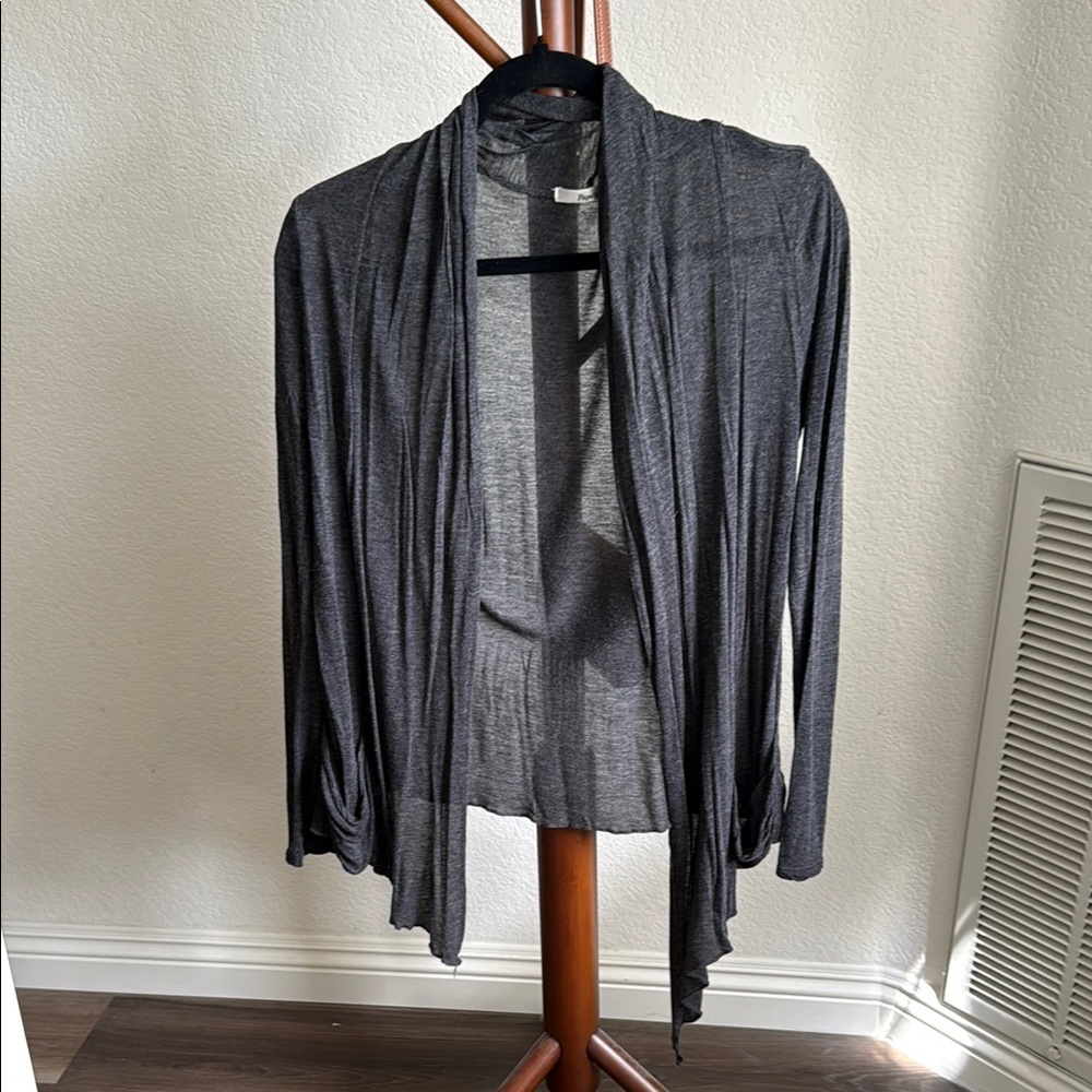 Women's Gray Open Front Cardigan